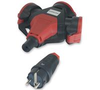 KU KD SK Lot de 3 fiches et connecteurs IP44 avec caoutchouc plein ST/3 voies 230 V/16 A