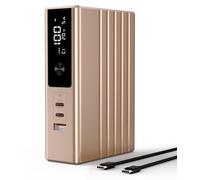 KU XIU 25000mAh Power Bank, 100W Output Portable Charger with 3-Port, Smart LCD Display, PD 3.0 Laptop Fast Charging External Battery Pack for MacBook, iPhone 17/16/15/14, Galaxy, iPad (Or Désert)