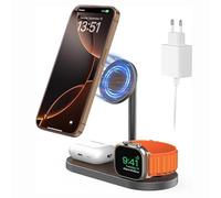 KU XIU X23 Pro 3 en 1 Station de Charge Magnétique pour iPhone | Alliage d'aluminium Chargeur sans Fil Compatible avec iPhone 17 16 15 14 13 12 pour AirPods et Watch avec Adaptateur 35W