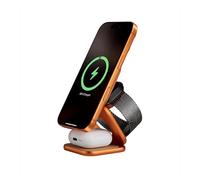 KU XIU X40 Turbo Qi2.2 25W Chargeur sans Fil Magnétique, Station de Charge 3 en 1 Pliable pour iPhone 17/16/15/14/13/12, 5W pour Apple Watch & Casque, Design en Aluminium, Adaptateur GaN 45W Inclus