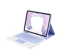 kuaijiexiaopu Backlight Touch Keyboard Leather Case Suitable for iPad Pro 12.9 inch 2022/2018/2020/2021 Universal(Purple+Touch Keyboard)