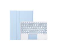 kuaijiexiaopu Clavier détachable avec Touches Rondes, étui de Protection en Cuir Compatible avec Samsung Galaxy Tab S9 11 Pouces X710/716B/718U(Sky Blue+Touch Keyborad)