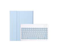 kuaijiexiaopu Clavier détachable avec Touches Rondes, étui de Protection en Cuir Compatible avec Samsung Galaxy Tab S9 11 Pouces X710/716B/718U(Sky Blue+Keyborad)