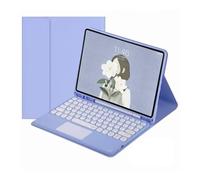 kuaijiexiaopu Clavier Tactile détachable avec Touches Rondes, étui de Protection à Rabat en Cuir Compatible avec Samsung Galaxy A9 8,7 Pouces(Purple)