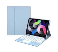 kuaijiexiaopu Clavier Tactile détachable avec Touches Rondes, étui de Protection à Rabat en Cuir Compatible avec Samsung Galaxy A9 8,7 Pouces(Bleu Ciel)