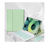 kuaijiexiaopu Detachable Keyboard Leather Protective Case with Pen Slot, Soft Shell Suitable for Samsung Galaxy Tab A11/A9-8.7 inch 2023 inch Universal(Matcha Green+Keyboard+Mouse)