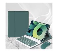 kuaijiexiaopu Detachable Keyboard Leather Protective Case with Pen Slot, Soft Shell Suitable for Samsung Galaxy Tab A7 10.4 inch/T500-T505 2020 Universal(Dark Green+Keyboard+Mouse)