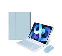 kuaijiexiaopu Detachable Keyboard Leather Protective Case with Pen Slot, Soft Shell Suitable for Samsung Galaxy Tab S8+/S9+/S9FEplus/S10plus 12.4 inch Universal(Ice Blue+Keyboard+Mouse)