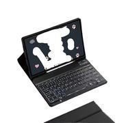 kuaijiexiaopu Detachable Keyboard Leather Tablet Protective Case Suitable for Samsung Galaxy Tab S10 Plus/S9FEplus-12.4 inch-2023(Black+Rainbow Backlit Keyboard)