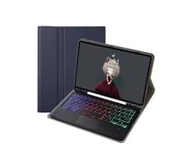 kuaijiexiaopu Detachable Regular/Tri Color Backlit Touch Keyboard Protective Case Suitable for Samsung Galaxy Tab S10+/S9+/S9FE+/S8+/S7FE/S7+ 12.4 inch(Backlit Touch Keyboard+Royal Blue)
