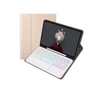 kuaijiexiaopu Detachable Regular/Tri Color Backlit Touch Keyboard Protective Case Suitable for Samsung Galaxy Tab S6 Lite 10.4 inch P610 2022(Backlit Touch Keyboard+Golden)