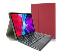 kuaijiexiaopu Detachable Touch Keyboard Cloth Texture Tablet Protective Case Suitable for iPad Pro 12.9 inch 2018-2022 Universal(Rouge)