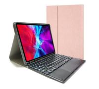 kuaijiexiaopu Detachable Touch Keyboard Cloth Texture Tablet Protective Case Suitable for iPad Pro 12.9 inch 2018-2022 Universal(Rose)