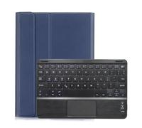 kuaijiexiaopu Étui Clavier Amovible avec pavé Tactile et Emplacement for Stylet, Coque à Rabat en Cuir PU Compatible avec iPad 10.2 9e 2021(Dark Blue+Black Keyboard)