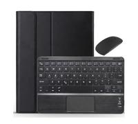 kuaijiexiaopu Étui Clavier Amovible avec pavé Tactile et Souris, Coque à Rabat en Cuir synthétique Compatible avec Samsung Galaxy Tab S7 FE 12,4 Pouces (SM-T730/SM-T735B)(Black+Black Keyboard)