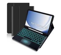 kuaijiexiaopu Étui de Protection à Rabat en Cuir avec Clavier rétroéclairé Amovible, Compatible avec Samsung Galaxy Tab S9 11 Pouces X710/X716B/X718U(Black+Keyboard)