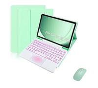 kuaijiexiaopu Étui de Protection à Rabat en Cuir avec Clavier rétroéclairé Amovible, Compatible avec Samsung Galaxy Tab S9 11 Pouces X710/X716B/X718U(Mint Green+Keyboard+Mouse)