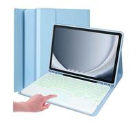 kuaijiexiaopu Étui de Protection à Rabat en Cuir avec Clavier rétroéclairé Amovible, Compatible avec Samsung Galaxy Tab S9 11 Pouces X710/X716B/X718U(Sky Blue+Keyboard)