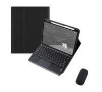 kuaijiexiaopu Étui de Protection Amovible en Cuir avec Clavier Tactile et Fonction de Verrouillage, Compatible avec la Tablette Huawei MatePad SE11/2024(Black+Touch Keyboard+Mouse)