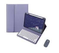 kuaijiexiaopu Étui de Protection Amovible en Cuir avec Clavier Tactile et Fonction de Verrouillage, Compatible avec la Tablette Huawei MatePad SE11/2024(Purple+Keyboard+Mouse)