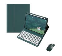kuaijiexiaopu Étui de Protection Amovible en Cuir avec Clavier Tactile et Fonction de Verrouillage, Compatible avec la Tablette Huawei MatePad SE11/2024(Dark Green+Keyboard+Mouse)