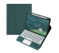 kuaijiexiaopu Étui de Protection Amovible en Cuir avec Clavier Tactile et Fonction de Verrouillage, Compatible avec la Tablette Huawei MatePad SE11/2024(Dark Green+Touch Keyboard)