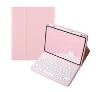 kuaijiexiaopu Étui de Protection Amovible en Cuir avec Clavier Tactile et Fonction de Verrouillage, Compatible avec la Tablette Huawei MatePad SE11/2024(Pink+Keyboard)
