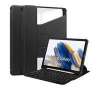kuaijiexiaopu Étui en Acrylique Rotatif à 360° avec Emplacement for Stylet et Clavier Amovible Compatible avec Samsung Galaxy Tab A9+ Plus 11 Pouces SM-X216/X210(Black+Keyboard)