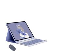 kuaijiexiaopu Étui en Cuir PU et TPU avec Emplacement for Stylo et Clavier Amovible Compatible avec Samsung Galaxy Tab A9 Plus 11 Pouces SM-X210/X216/X218(Purple+Keyboard+Mouse)