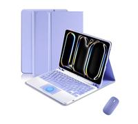 kuaijiexiaopu Étui en Cuir PU et TPU avec Support et Clavier Amovible, Compatible avec Samsung Galaxy Tab A9 Plus 11 Pouces SM-X210/X216/X218(Purple+Keyboard+Mouse)