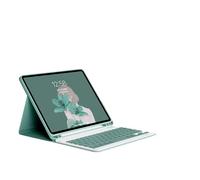 kuaijiexiaopu Étui en Cuir PU et TPU avec Support et Emplacement for Stylo, Clavier Amovible Compatible avec Samsung Galaxy Tab S9 Ultra 14,6 Pouces(Dark+Green+Keyboard)