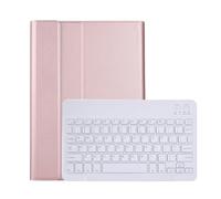 kuaijiexiaopu Étui Fin avec Clavier rétroéclairé, Housse en Cuir for Tablette Compatible avec Lenovo Tab M10 HD 2e génération 10,1 Pouces TB-X306X TB-X306F(Rose Gold White)