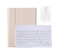 kuaijiexiaopu Étui Fin avec Clavier rétroéclairé, Housse en Cuir for Tablette Compatible avec Lenovo Tab M10 HD 2e génération 10,1 Pouces TB-X306X TB-X306F(Gold W Mouse)