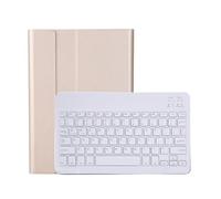 kuaijiexiaopu Étui Fin avec Clavier rétroéclairé, Housse en Cuir for Tablette Compatible avec Lenovo Tab M10 HD 2e génération 10,1 Pouces TB-X306X TB-X306F(Gold White)