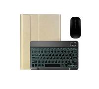 kuaijiexiaopu Étui Fin avec Clavier rétroéclairé, Housse en Cuir for Tablette Compatible avec Lenovo Tab M10 HD 2e génération 10,1 Pouces TB-X306X TB-X306F(GoldB Backlit Mouse)