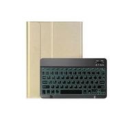kuaijiexiaopu Étui Fin avec Clavier rétroéclairé, Housse en Cuir for Tablette Compatible avec Lenovo Tab M10 HD 2e génération 10,1 Pouces TB-X306X TB-X306F(Gold B with Backlit)