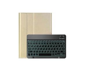 kuaijiexiaopu Étui Fin avec Clavier rétroéclairé, Housse en Cuir for Tablette Compatible avec Lenovo Tab M10 HD 2e génération 10,1 Pouces TB-X306X TB-X306F(Gold B with Backlit)