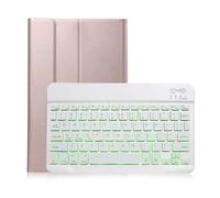 kuaijiexiaopu Étui Ultra Fin en Cuir PU avec Clavier détachable rétroéclairé Compatible avec Lenovo Tab M10 FHD Plus 10,3 Pouces TB-X606F/X606X(Rose Gold)