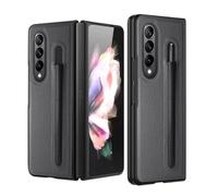 kuaijiexiaopu Étuis, Litchi Leather Case with Pencil Bag, Business Foldable Flip Shockproof Protective Cover Suitable for Samsung Galaxy Z Fold 6/5(Grigio,Z Fold5)