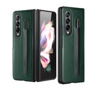 kuaijiexiaopu Étuis, Litchi Leather Case with Pencil Bag, Business Foldable Flip Shockproof Protective Cover Suitable for Samsung Galaxy Z Fold 6/5(Vert,Z Fold6)