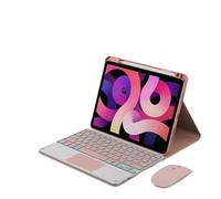kuaijiexiaopu Silicone+Leather Protective Case with Pen Slot, Detachable Keyboard Suitable for Honor v7 Pro 11 inch(Pink+Touch Backlit KB+Mouse)