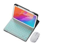 kuaijiexiaopu Silicone+Leather Protective Case with Pen Slot, Detachable Keyboard Suitable for Honor v7 Pro 11 inch(Black+White Backlit KB+Mouse)