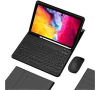 kuaijiexiaopu Tablet Protective Case with Pen Slot, Round Key Cap Keyboard Mouse Suitable for iPad Mini 7 2024/Mini6 2021 8.3-inch Universal(Black+Keyboard+Mouse)