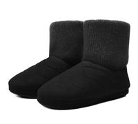 KuaiLu Chausson Botte Homme Hiver Peluche Chaud Memoire Forme Pantoufle | Hommes Chausson Montant Laine Fourrure Doublure Charentaise Maison de Slippers Bottine Antidérapant Interieur Semelle