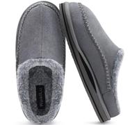 KuaiLu Pantoufles pour support de l'arche hommes Confortable Fausse Fourrure fait Sabot facile à mettre Maison Chaussures Gris Taille 40