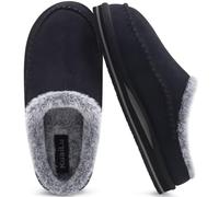 KuaiLu Pantoufles pour support de l'arche hommes Confortable Fausse Fourrure fait Sabot facile à mettre Maison Chaussures Noir Taille 42
