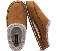 KuaiLu Pantoufles pour support de l'arche hommes Confortable Fausse Fourrure fait Sabot facile à mettre Maison Chaussures Khaki Taille 42