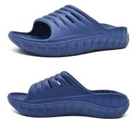 KuaiLu Sandales de Récupération Hommes Confortable Orthopediques Fasciite Plantaire Soutien Voûte Plantaire Claquettes été Plage Piscine Bout Ouvert Legere Sandalette Bleu EU47