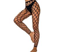 KUAIQI Collants résille noirs, collants taille haute, taille pailletée, collants résille fishnet bas en résille, pantalon de lingerie sexy en maille, collants tendance, pour femmes