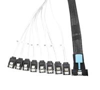 KUAIYIJU Câble adaptateur haute vitesse 8i 74P mâle vers 8 x SATA mâles 50 cm